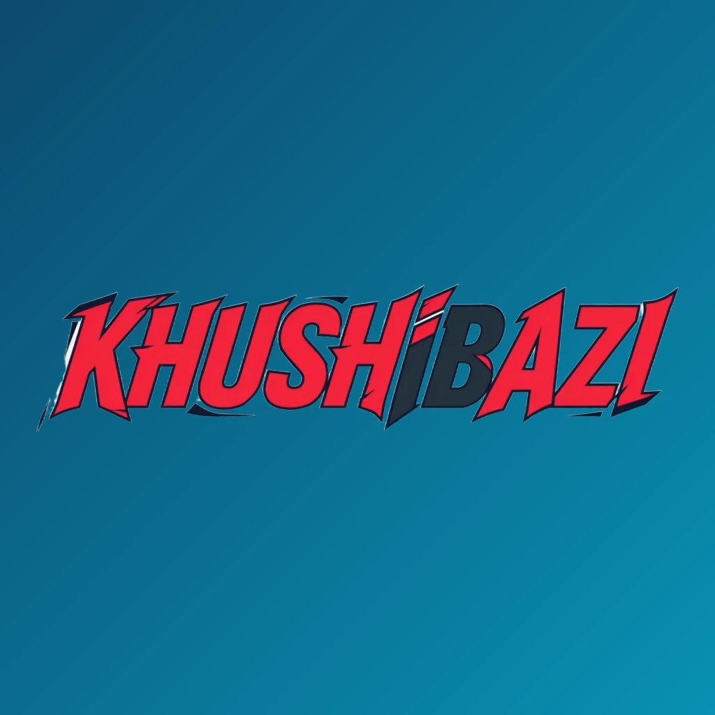 KHUSHIBAZI logo design with bold text on a transparent background